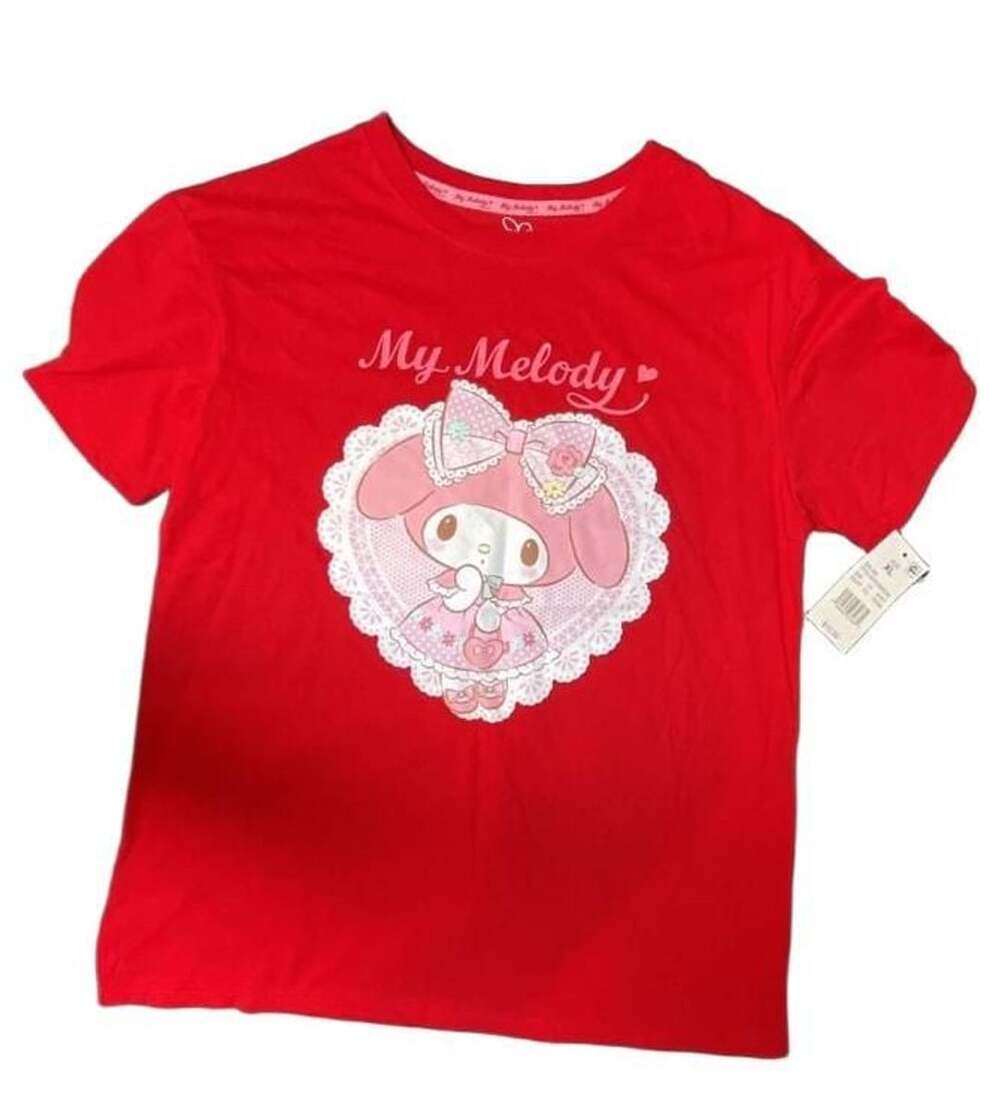Sanrio Hybrid Apparel My Melody Lace Heart Red Graphic T-Shirt XL